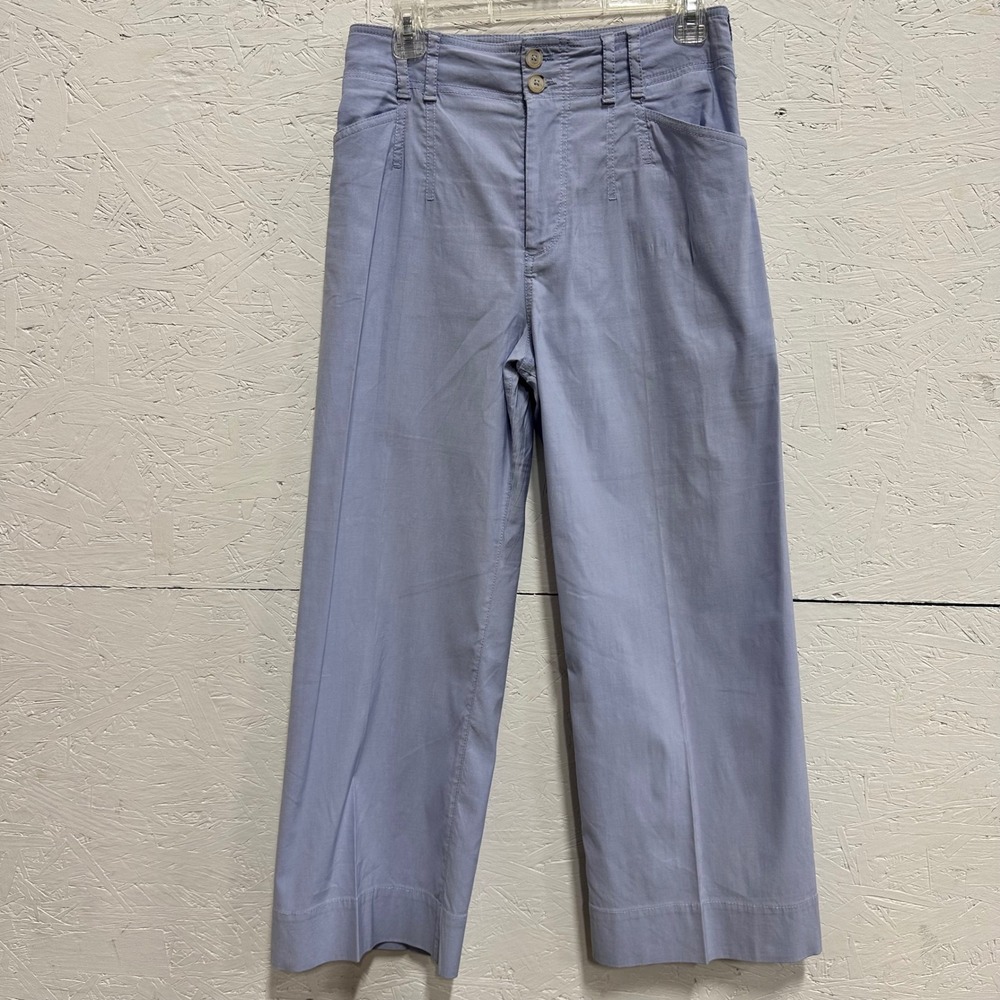 Anthropologie 27 Wide Leg Pants Periwinkle Blue Coastal Minimalist Chic Office